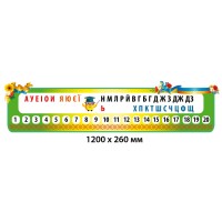 Стенд Голосні та приголосні,цифри Сова,зелений колір