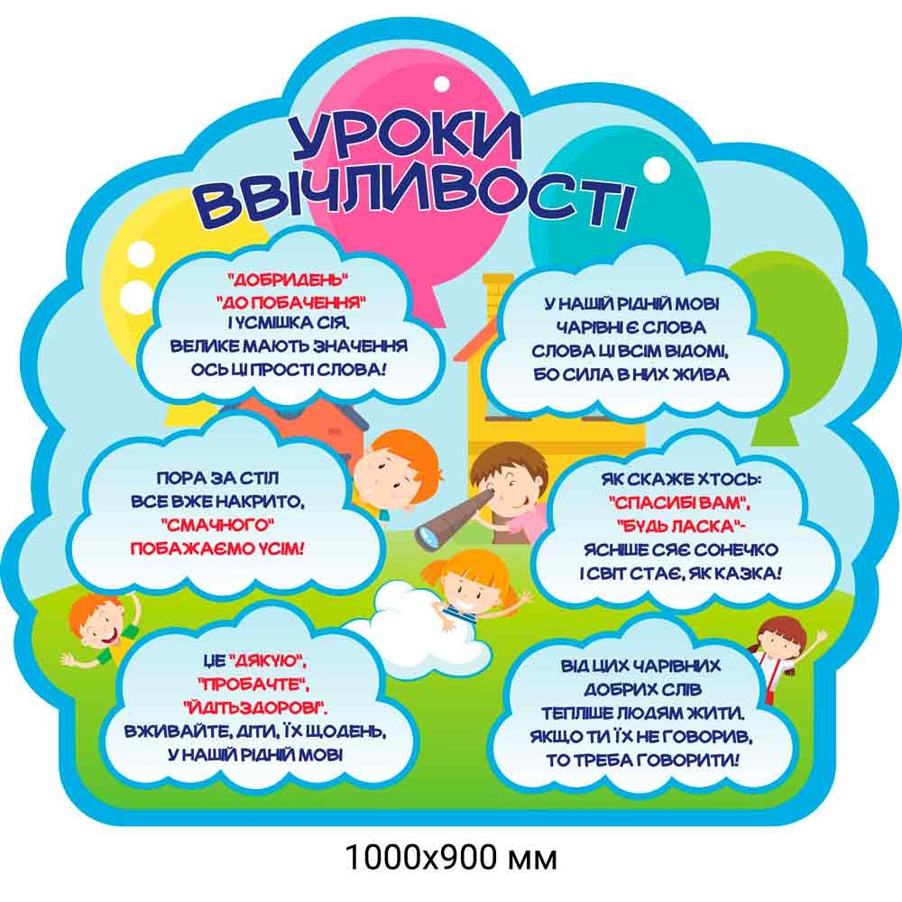 Стенд Уроки вежливости облака