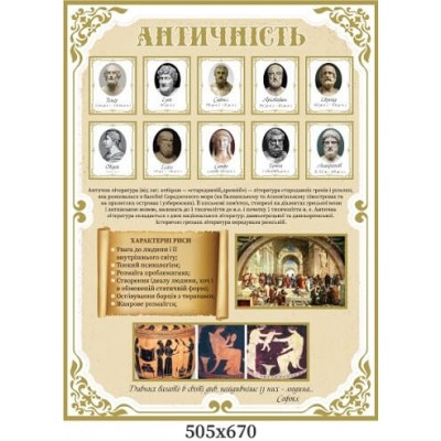Стенд античность набор "Основные направления мировой литературы"