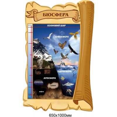 Стенд для изучения географии "Биосфера" 650×1000 мм