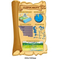 Стенд для школьного кабинета географии "Гидросфера" 650×1000 мм