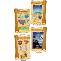 Стенди набір із географії 4 штуки Гідросфера, Атмосфера, Біосфера, Літосфера