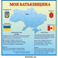 Стенд "Моя Батьківщина" із символікою держави та рідного міста 950 × 950 мм