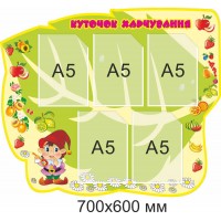 Стенд Куточок харчування у формі листочка