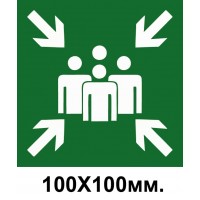Знак эвакуации место сбора 100х100 мм