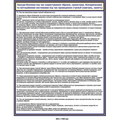 Комплект стендов Меры предосторожности при использовании оружия