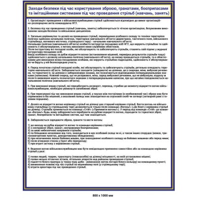 Комплект стендов Меры предосторожности при использовании оружия