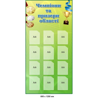 Стенд пластиковый Чемпионы и призеры области