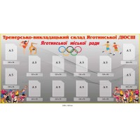 Стенд "Тренерско-преподавательский состав ДЮСШ" 12 карманов А5 2000х1000 мм