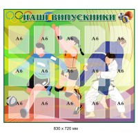 Стенд інформаційний Наші випускники 830х720 мм із 15 кишенями А6 