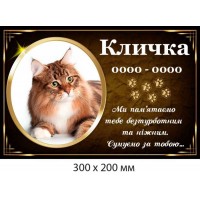 Памятная табличка для домашнего питомца (300х200 мм)