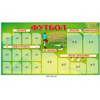 Стенд "Футбол" для спортивных школ (1500х800 мм с карманами)