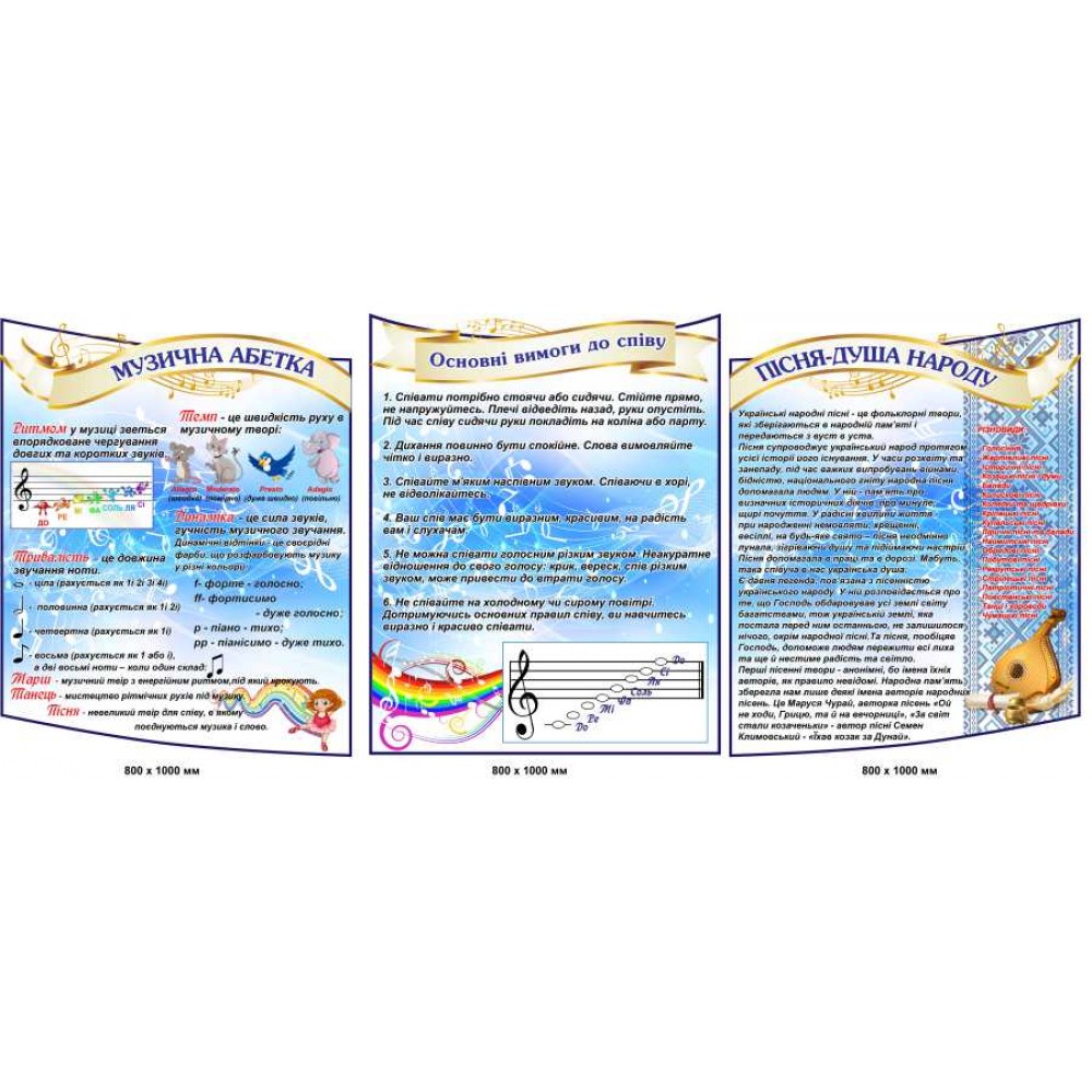 Стенды в кабинете музыки