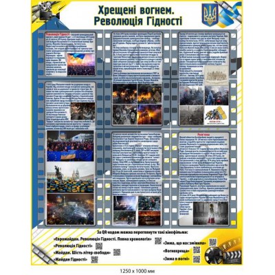 Стенд навчальний "Хрещені вогнем. Революція Гідності" 1250х1000 мм