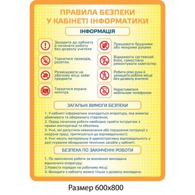 Комплект стендов для кабинета информатики (желтый)