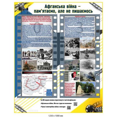 Стенд "Афганська війна - пам'ятаємо, але не пишаємося" (1250х1000 мм)