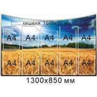 Стенд інформаційний (фон - степовий краєвид) 1300х850 мм 10 кишень