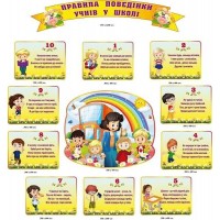 Набор стендов Правила поведения учеников в школе 12 элементов