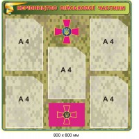 Информационный стенд "Руководство воинской части" 800х800 мм