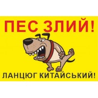 Табличка Осторожно злая собака 300х200мм