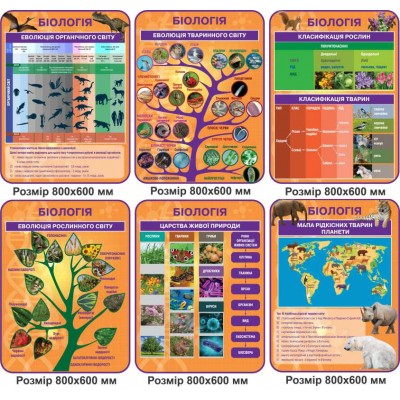 Комплект стендов для кабинета Биологии (оранжевый цвет)