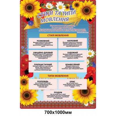 Комплект стендов Подсолнухи для кабинета украинского языка