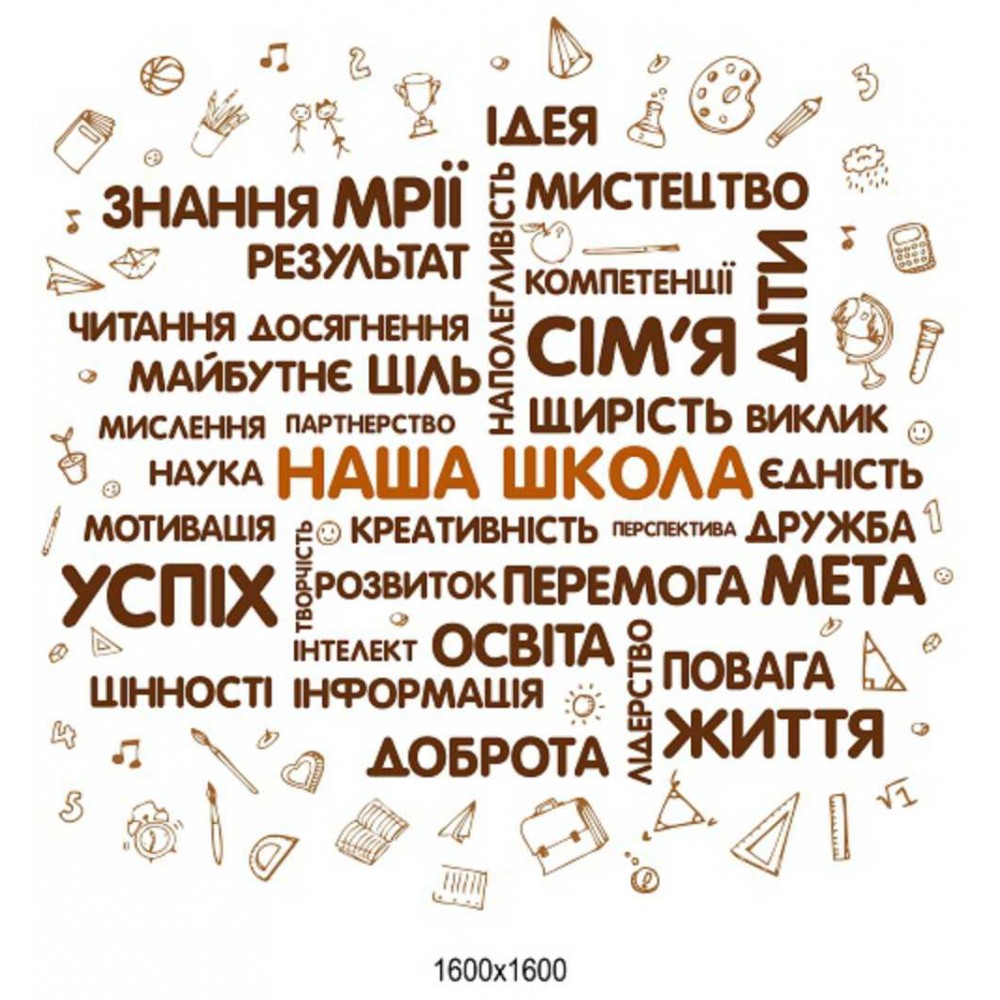 Стенд-слова "О главном" для оформления школы