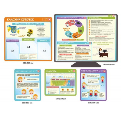 Комплект стендов для кабинета информатики (разноцветный)
