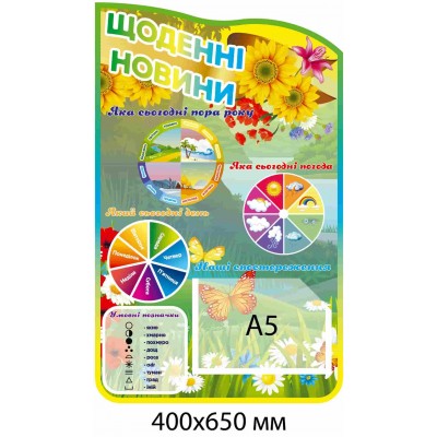 Стенд "Ежедневные новости" (день, время года, погода, наши наблюдения)