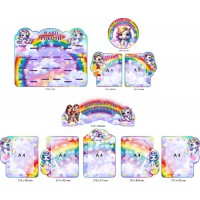 Стенди для групи "Веселка" (10 штук - комплект із кишенями та малюнками)