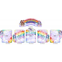 Стенды для группы "Радуга" для информирования родителей (5 стендов с карманами и заголовок)