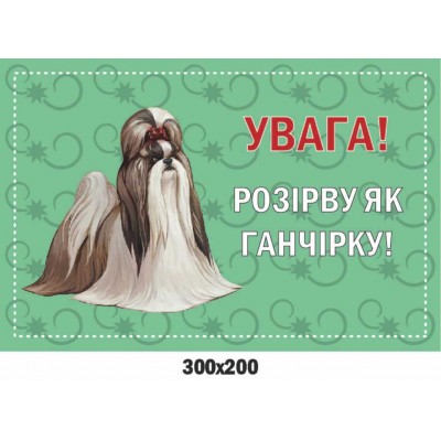 Придбати табличку з попередженням Злий пес 300х200 мм