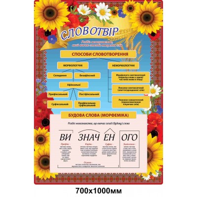 Комплект стендов Подсолнухи для кабинета украинского языка