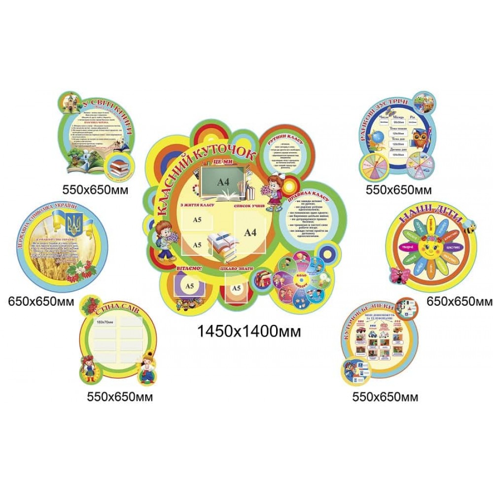Комплект стендов для начальной школы (круги, 7 элементов)