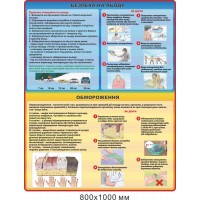 Стенд по технике безопасности "Поведение на льду. Обморожение" 800х1000 мм