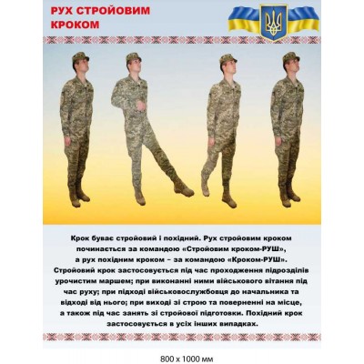 Стенд для военных подразделений "Движение строевым шагом" (800х1000 мм)