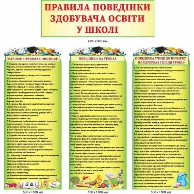 Набор стендов "Правила поведения соискателя образования в школе" (4 эл)