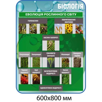 Комплект стендов для кабинета биологии (голубой)