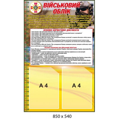 Информационный стенд Воинский учет карманы А4, оформление для организаций
