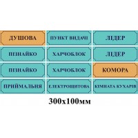 Таблички на двери голубые и золотые