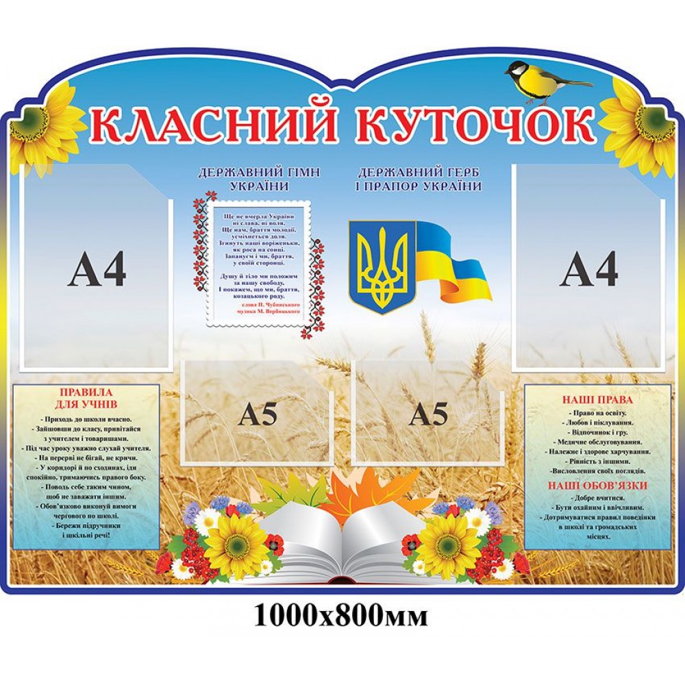 Стенд Класний куточок Відкрита книга (синій)