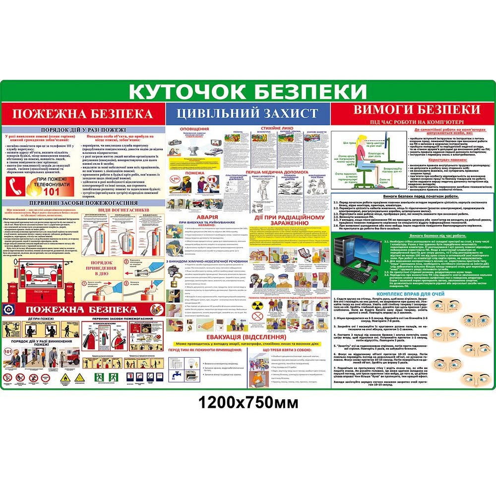Стенд Уголок безопасности (цветной)