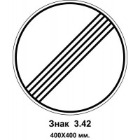 Знак 3.42 "Завершение зоны всех ограничений" 400х400 мм