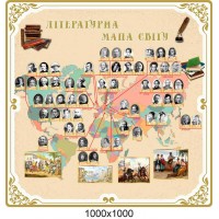 Стенд для кабінету зарубіжної літератури Лутературна мапа світу