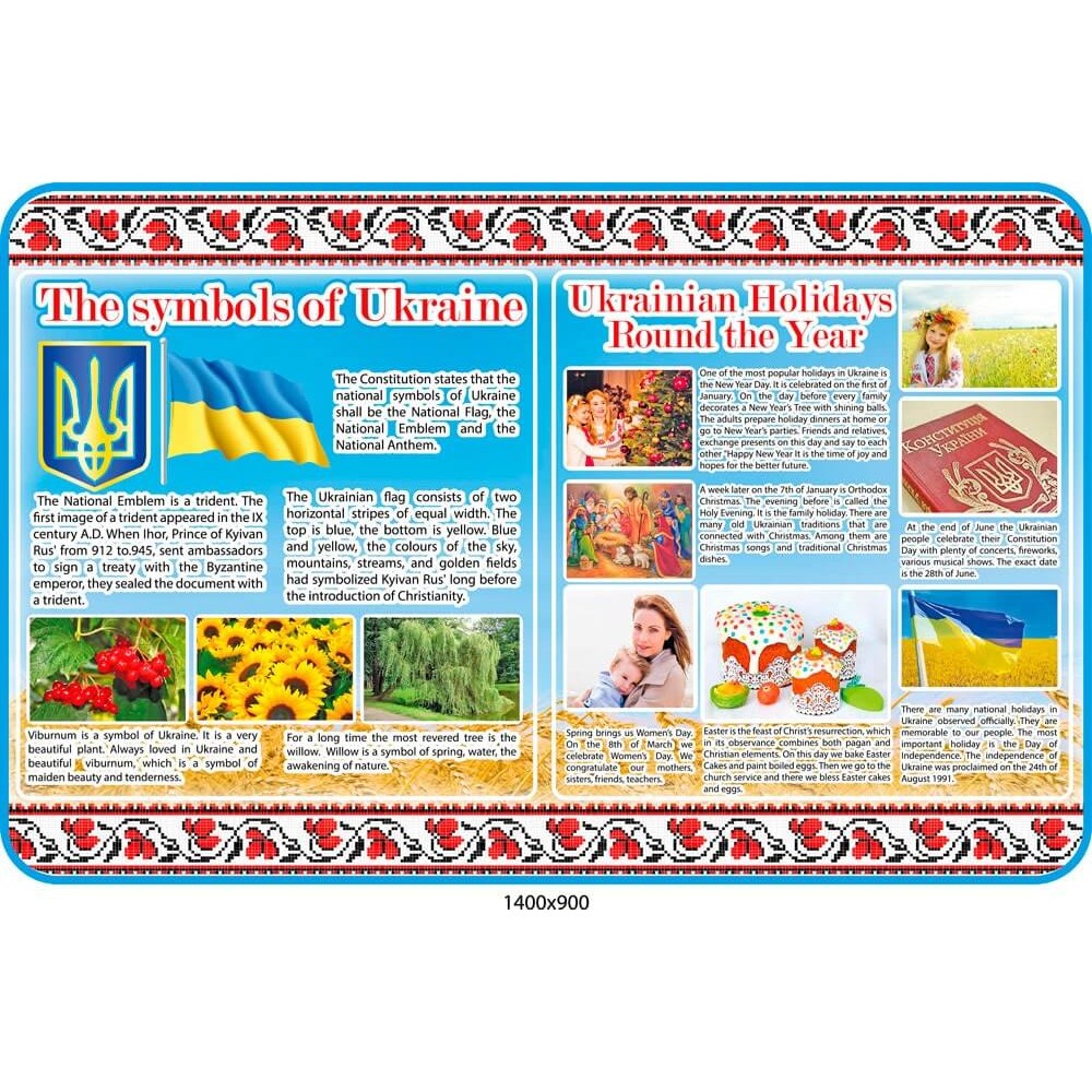 Стенд Символы и традиции Украины (английский язык)