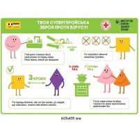 Плакат Супергеройская сила против коронавируса горизонтальный зеленый