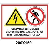 Знак электробезопасности 250х150 мм Этажная щитовая на вахте