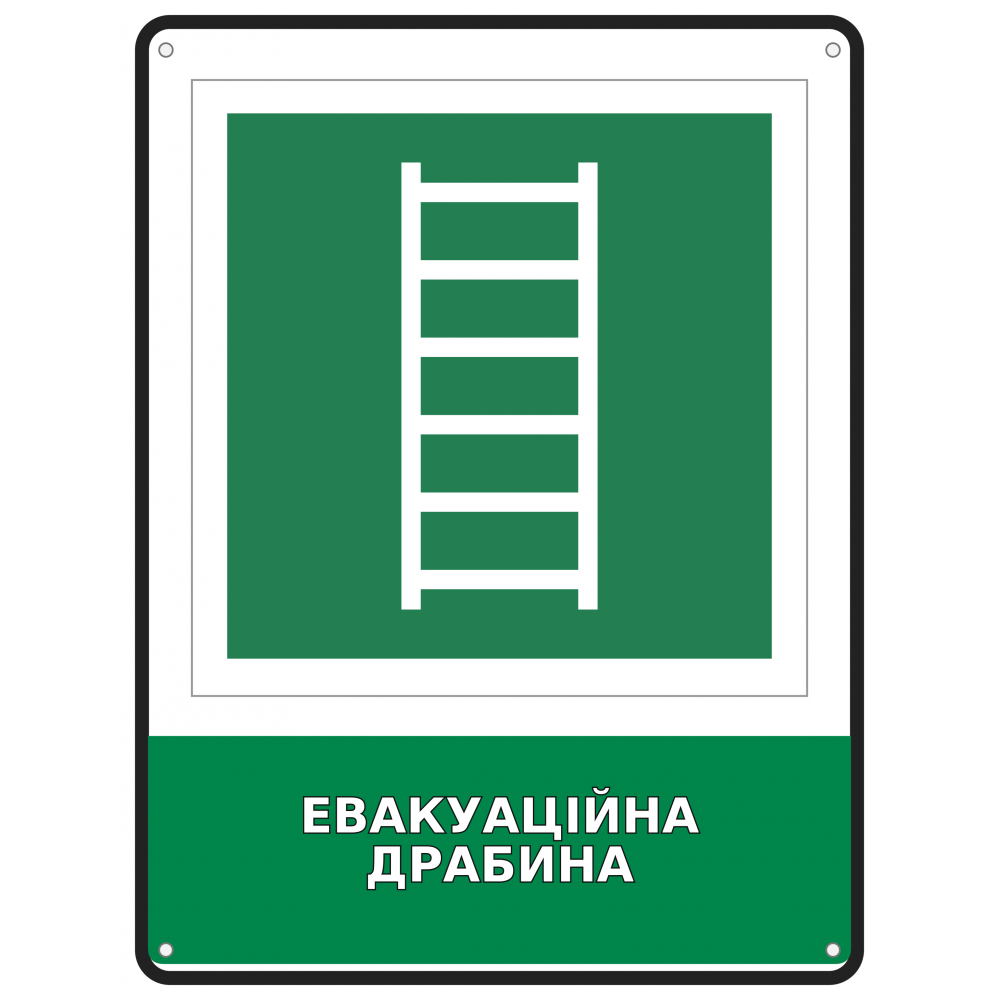 Информационная табличка Эвакуационная лестница размером 190х250 мм