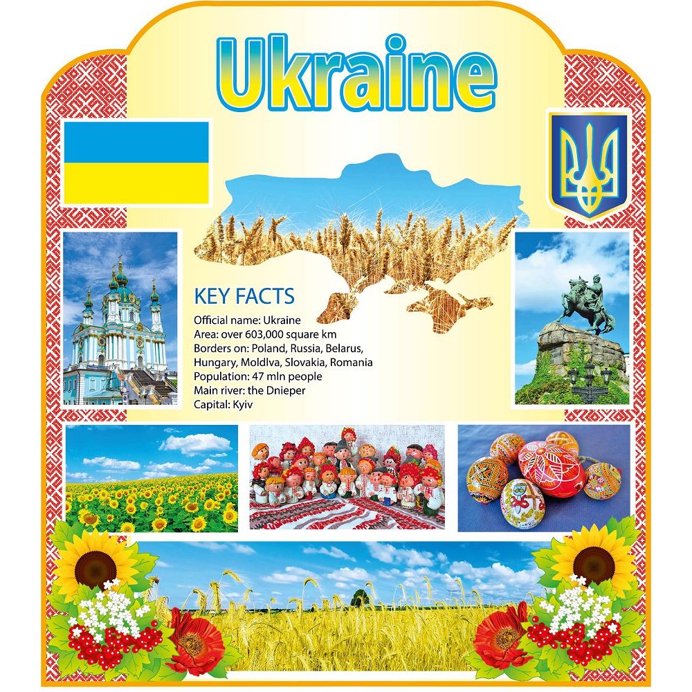 Стенд Карта и традиции Украины (английский язык)