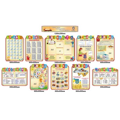 Комплект стендов для начальной школы, бежевый